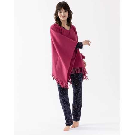 Poncho en laine FOEHN 671 pivoine  | Lingerie le Chat