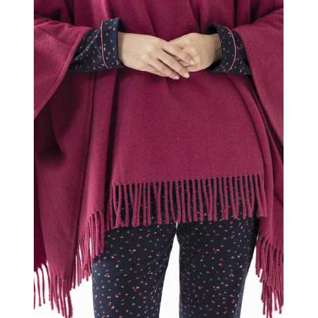 Woollen poncho FOEHN 671 peony | Lingerie le Chat