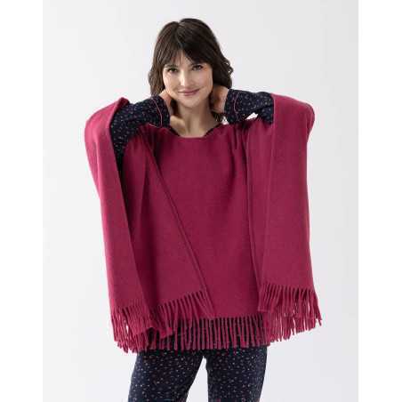 Woollen poncho FOEHN 671 peony | Lingerie le Chat