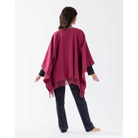 Poncho en laine FOEHN 671 pivoine  | Lingerie le Chat