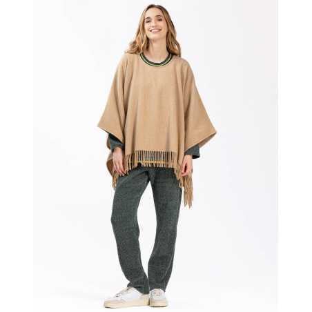 Woollen poncho FOEHN 671 beige | Lingerie le Chat