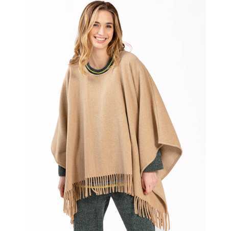 Poncho en laine FOEHN 671 beige  | Lingerie le Chat