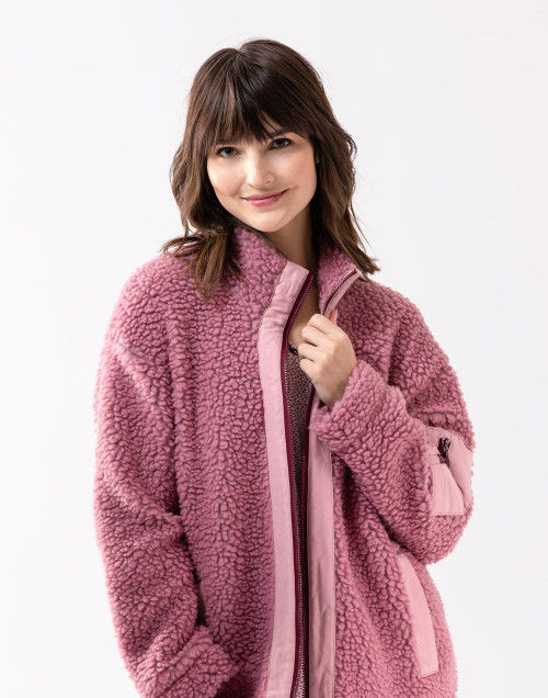 Veste zippée en moumoute ANGORA 650 rose