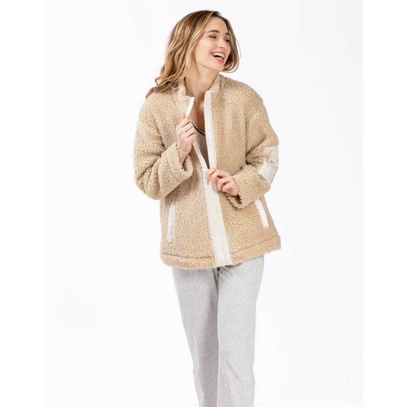 Plush fleece jacket ANGORA 650 beige