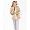 Veste zippée en moumoute gris chiné ANGORA 650 beige