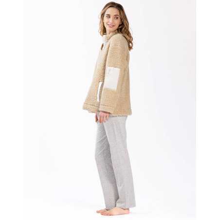 Plush fleece jacket ANGORA 650 beige | Lingerie le Chat