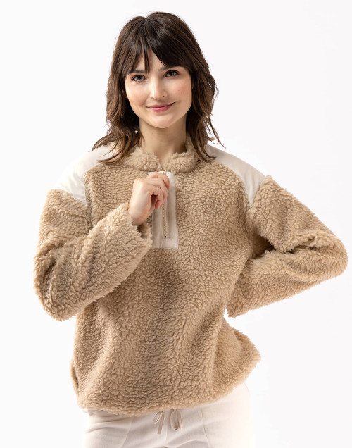 Plush fleece sweatshirt ANGORA 630 beige | Lingerie le Chat