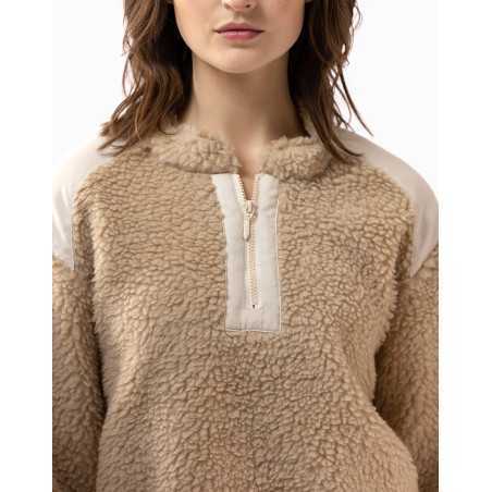 Plush fleece sweatshirt ANGORA 630 beige | Lingerie le Chat