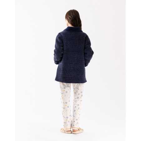 Plush and chenille jacket HYGGE 671 navy