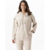 Veste sweat zippée en maille tricot lurex FRILEUSE 670 beige