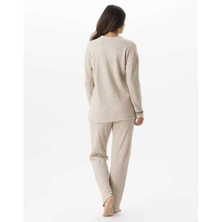 Pyjama en maille tricot lurex FRILEUSE 602 beige  | Lingerie le Chat