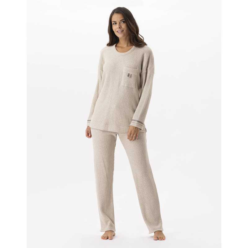 Pyjamas in lurex knit fabric FRILEUSE 602 beige | Lingerie le Chat