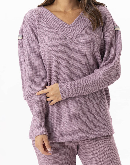 Sweatshirt in lurex knit FRILEUSE 630 purple | Lingerie le Chat