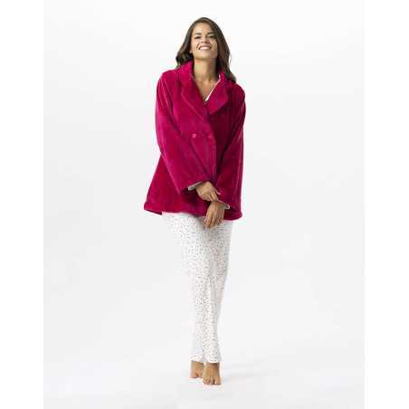 Plush flannel jacket ESSENTIEL 677 peony | Lingerie le Chat