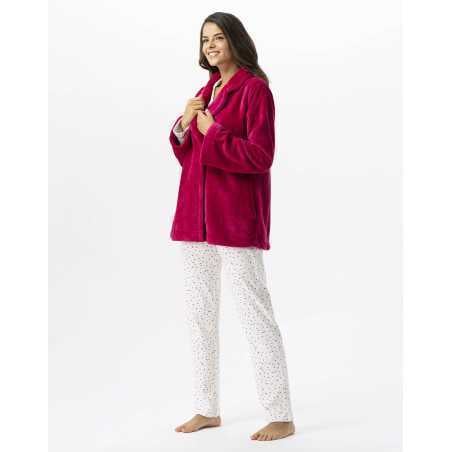 Plush flannel jacket ESSENTIEL 677 peony | Lingerie le Chat