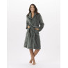 Plush flannel bathrobe ESSENTIEL 651 moss green