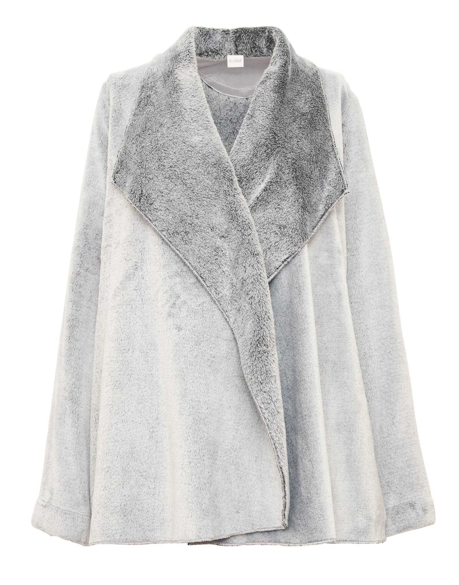 Fur draped loungewear jacket in ESSENTIEL H73A Gris