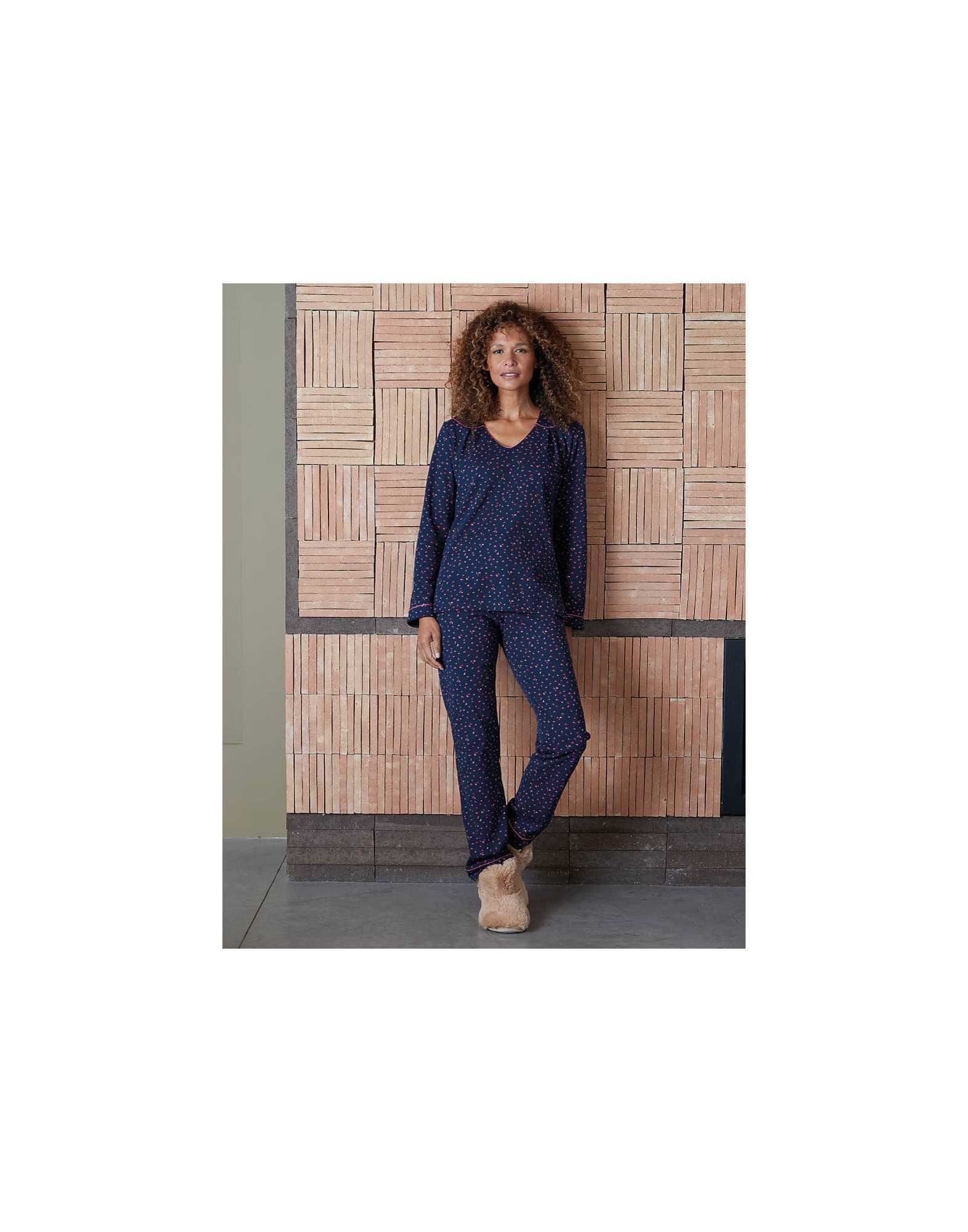 Pyjama en coton marine HOLLY 602 marine