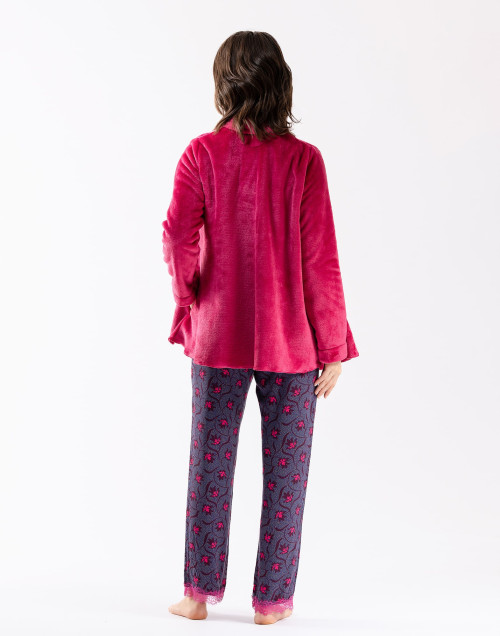 Fur draped loungewear jacket ESSENTIEL H73A peony