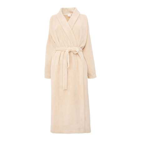 Bathrobe in plush bamboo fabric ESSENTIEL H66A nougat | Lingerie le Chat