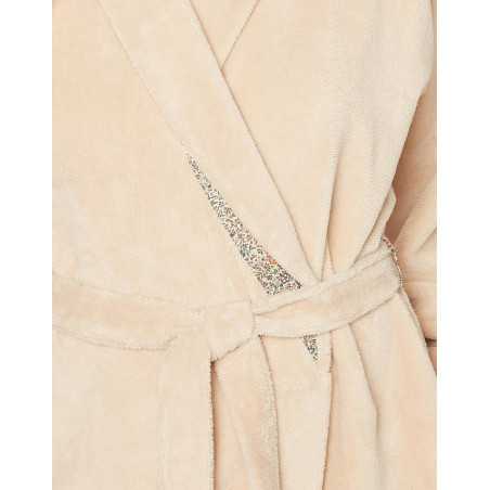 Bathrobe in plush bamboo fabric ESSENTIEL H66A nougat | Lingerie le Chat