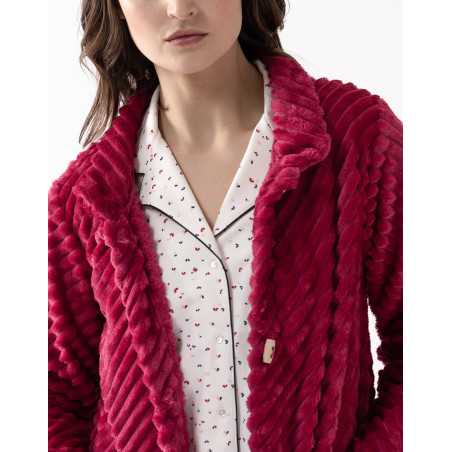 Fur draped loungewear jacket ESSENTIEL H75A peony | Lingerie le Chat