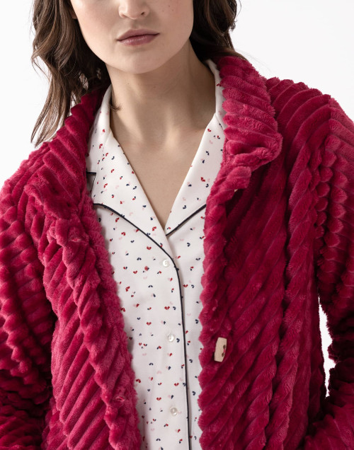 Fur draped loungewear jacket ESSENTIEL H75A peony