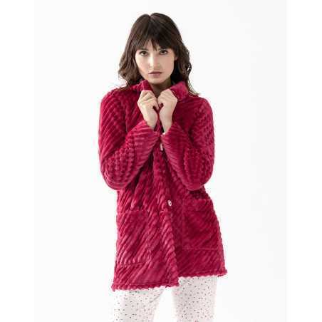 Fur draped loungewear jacket ESSENTIEL H75A peony | Lingerie le Chat