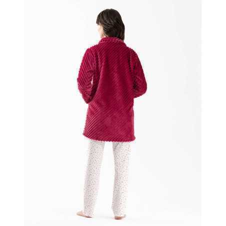 Fur draped loungewear jacket ESSENTIEL H75A peony | Lingerie le Chat