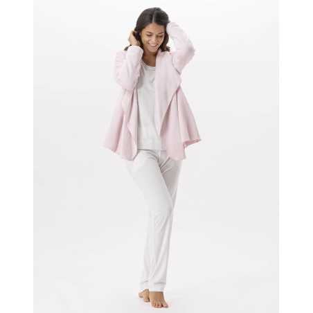 Veste homewear en fourrure ESSENTIEL H73A bois de rose  | Lingerie le Chat