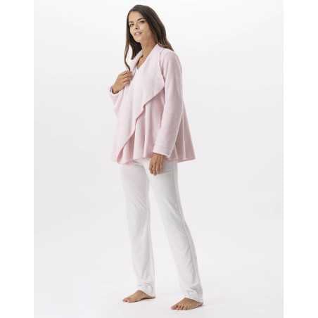 Veste homewear en fourrure ESSENTIEL H73A bois de rose  | Lingerie le Chat