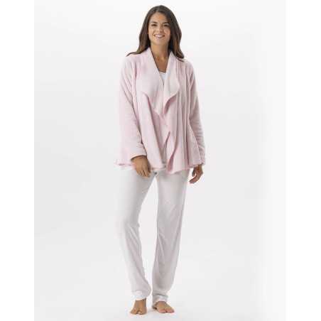 Veste homewear en fourrure ESSENTIEL H73A bois de rose  | Lingerie le Chat