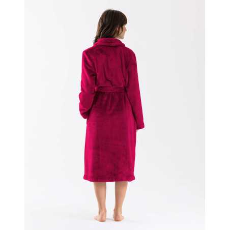 Plush flannel twill bathrobe ESSENTIEL 661 in peony | Lingerie le Chat