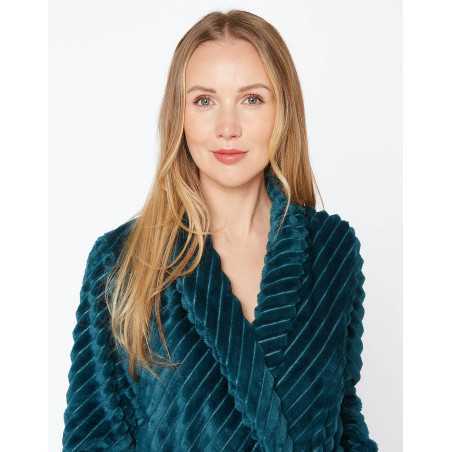 Peacock blue ESSENTIEL H64A bathrobe | Lingerie le Chat