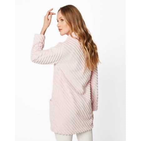 Veste homewear en fourrure ESSENTIEL H75A bois de rose| Lingerie le Chat