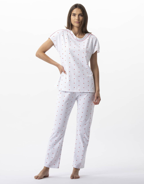 Cotton elastane pyjamas AMORE 702 white | Lingerie le Chat