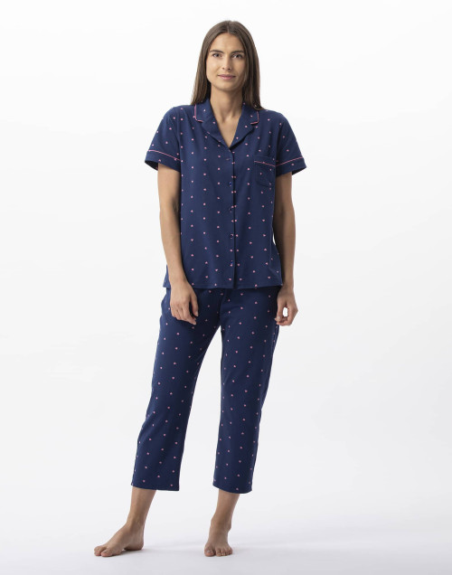 Jersey button-down pyjama shorts AMORE 706 navy | Lingerie le Chat