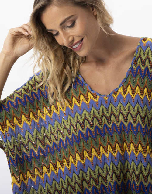 Mesh knit kaftan BAHIA 740 multicoloured blue