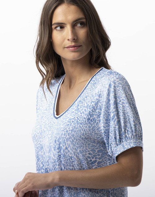 Chemise de nuit imprimée en viscose élasthanne VICTORIA 701 ciel