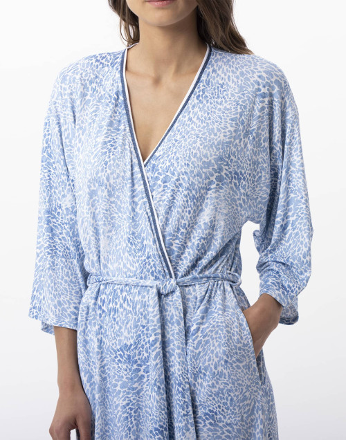 Kimono imprimé en viscose élasthanne VICTORIA 760 ciel