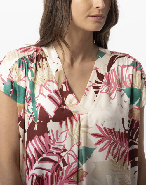 Flower printed kaftan in 100% viscose CAMÉLIA 740 multicolour