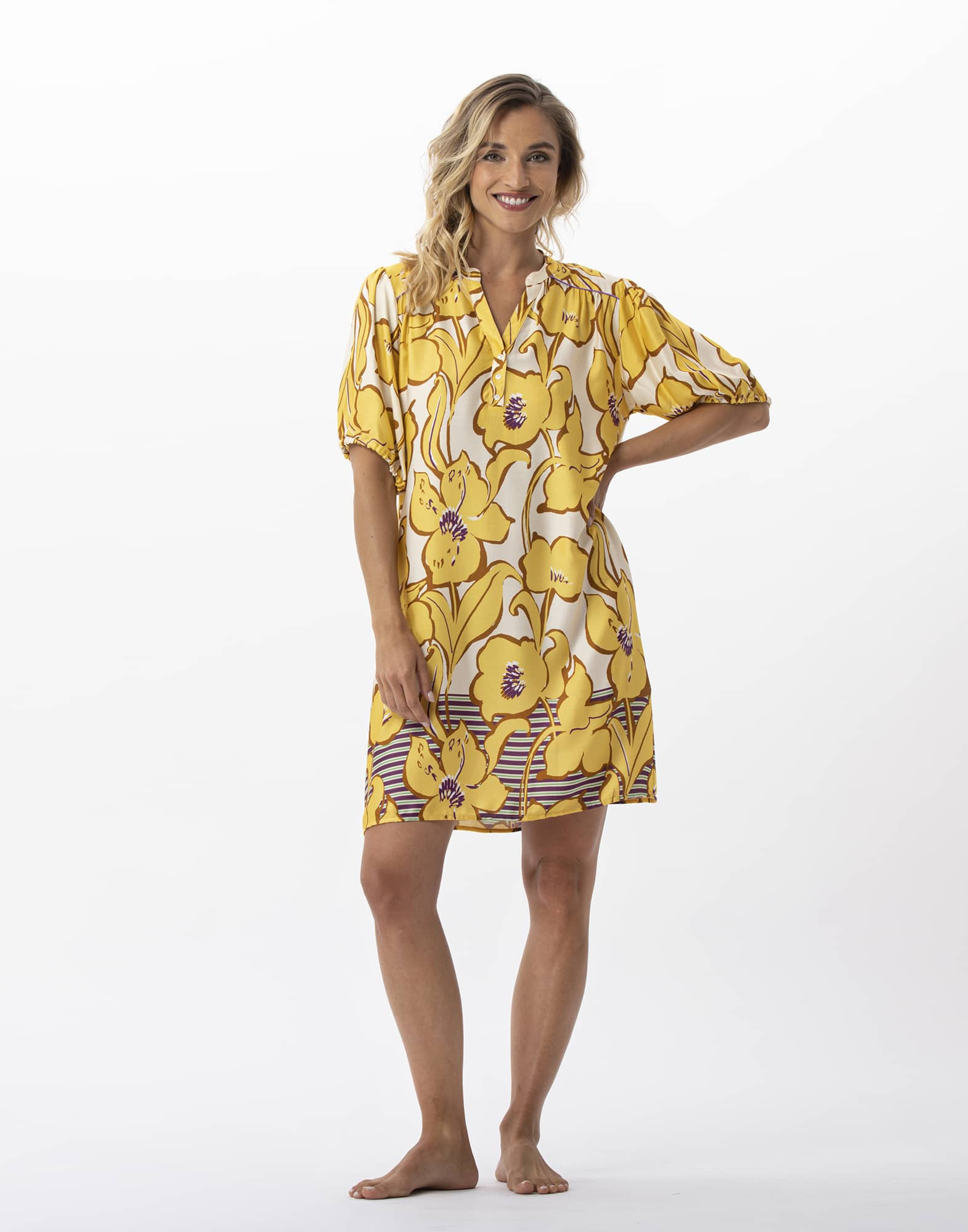 Flower printed nightshirt 100% viscose NEROLI 701 multicolour