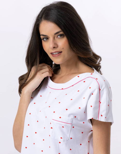 Chemise de nuit en coton AMORE 701 blanc