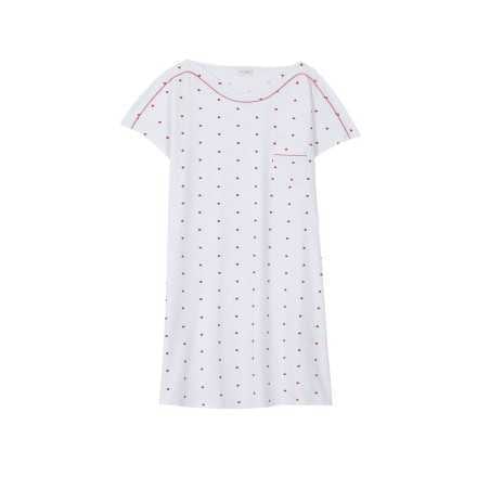 Chemise de nuit en coton AMORE 701 blanc   | Lingerie le Chat