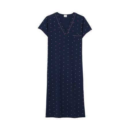 Long jersey nightshirt AMORE 711 navy | Lingerie le Chat