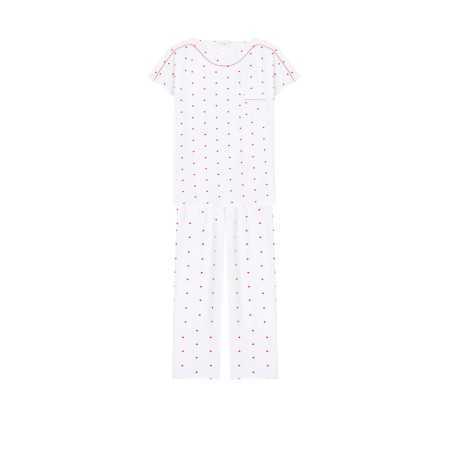 Cotton elastane pyjamas AMORE 702 white | Lingerie le Chat