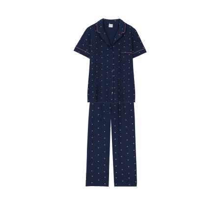 Jersey button-down pyjama shorts AMORE 706 navy | Lingerie le Chat