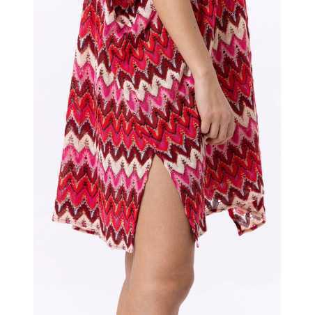 Mesh knit kaftan BAHIA 740 multicoloured pink