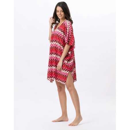 Mesh knit kaftan BAHIA 740 multicoloured pink