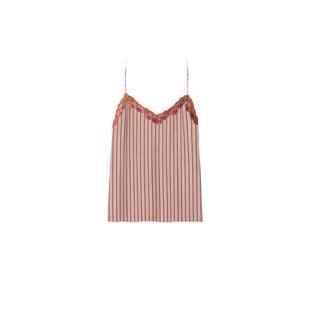 Striped camisole top in 100% viscose BIRKIN 730 dragee | Lingerie le Chat